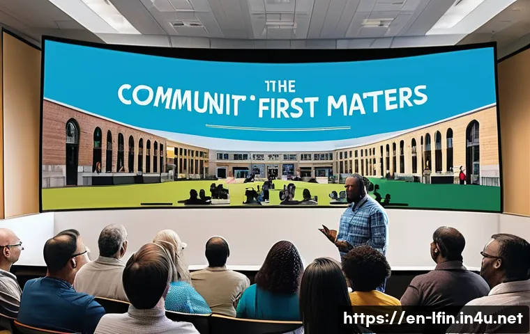 지방재정 전문가와 공공 정책의 연계성 - A vibrant city hall meeting scene in a modern American town, showcasing diverse community members ac...