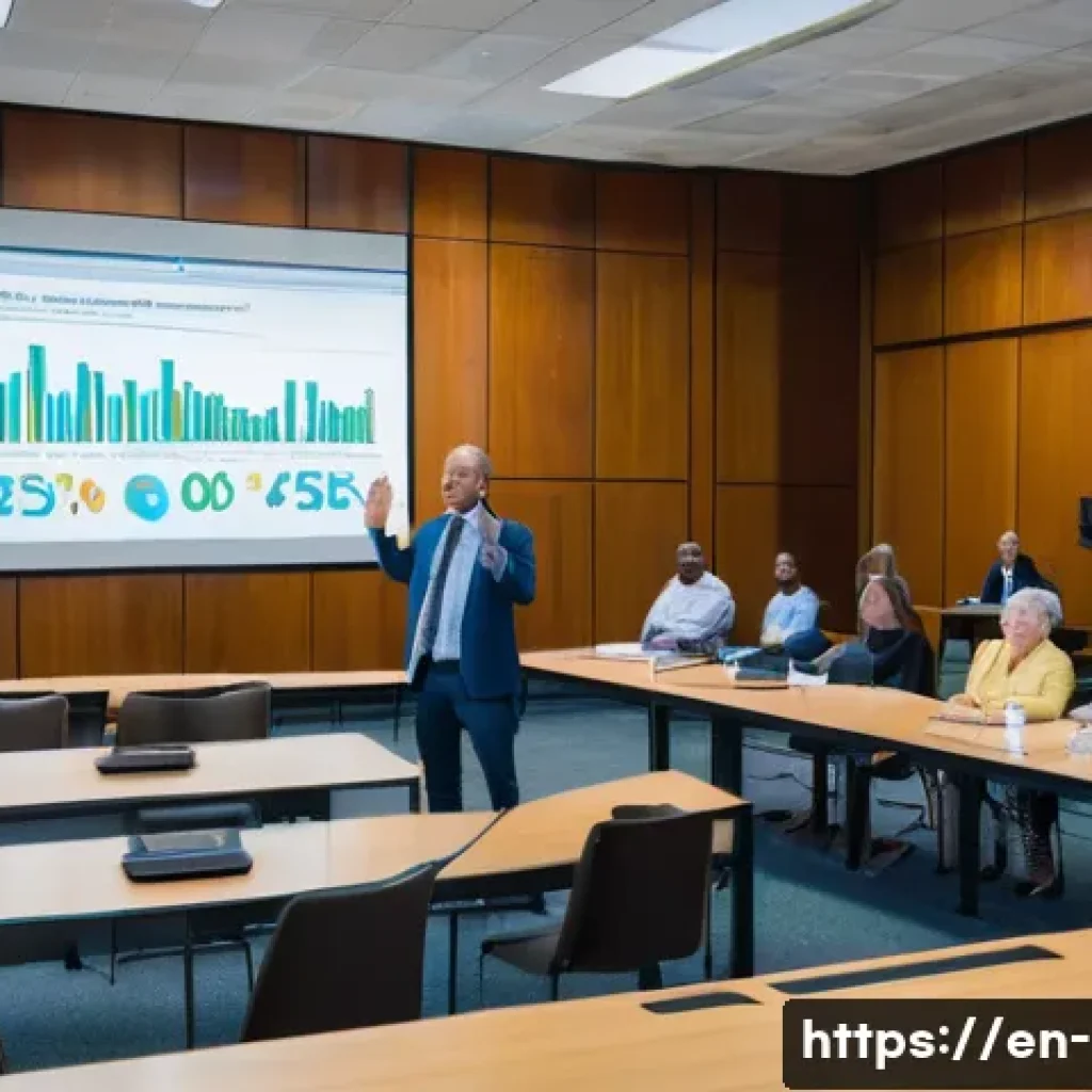 지방재정 운영 시스템 활용법 - A vibrant community town hall meeting in a modern municipal building, diverse group of citizens acti...