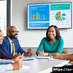 지방재정 전문가로서의 사회적 역할 - A diverse group of local government officials and community members gathered in a modern town hall m...