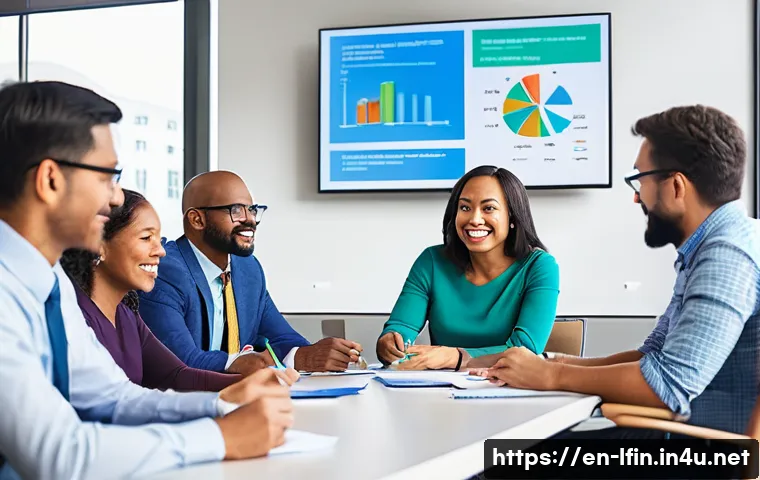 지방재정 전문가로서의 사회적 역할 - A diverse group of local government officials and community members gathered in a modern town hall m...