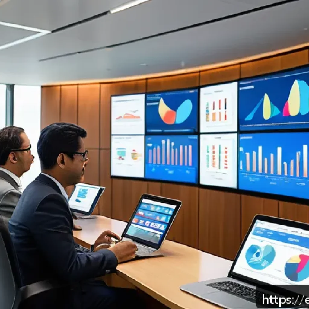 지방재정 데이터 분석 실전 - A modern city hall conference room scene showing diverse local government officials analyzing intera...