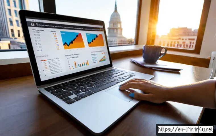 지방재정 전문가 블로그 SEO 전략 - Photorealistic fiscal policy expert working at a tidy home office desk, reviewing municipal budget c...